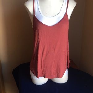 Brown orange spaghetti top soft !